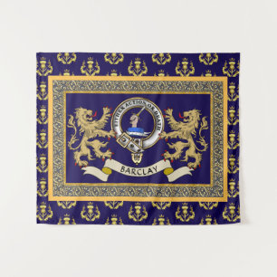 Tenture Barclay Clan Badge Personnalisé Bleu