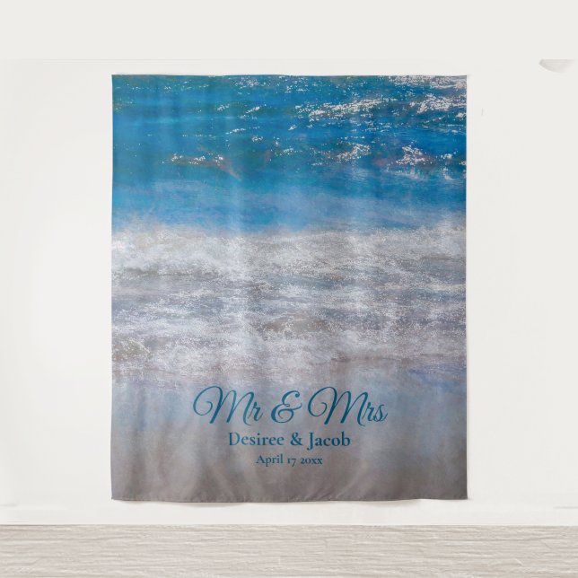 Tenture Beach Blue Tropical Ocean Photo Booth Mariage (Devant)