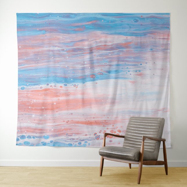 Tenture *~* Beach Foy Pastel Abstrait Turquoise Peach (En situation (horizontale))
