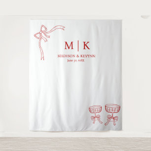 Tenture Beatrice Ribbon Mariage rouge