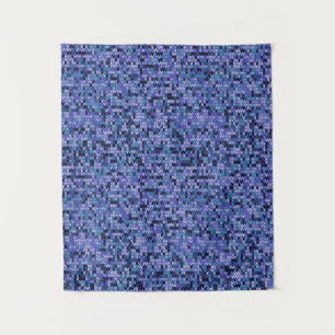 Tenture Beau, motif tricot, tricoté, bleu et