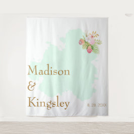 Tenture Beau Vert Citron 💚 Élégant Mariage Bohème