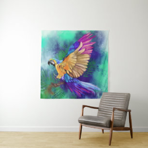 Tenture Beautiful Colorful Parrot Tapestry Painting