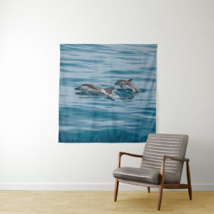 Tenture Beaux dauphins aquatiques