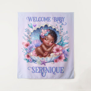 Tenture Bébé Africain Américain Sleeping Seashell