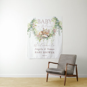 Tenture Bébé en Fleur Bois Floral Bébé Fille Douche
