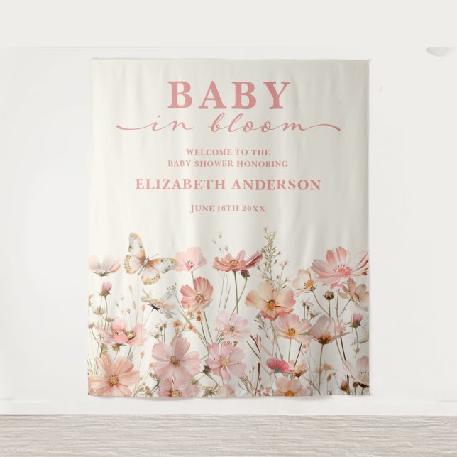 Tenture Bébé Fleur Sauvage en Fleur Salle de Réception Bie (Devant)