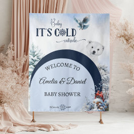 Tenture Bébé Froid à l'extérieur de l'ours Hiver Baby show