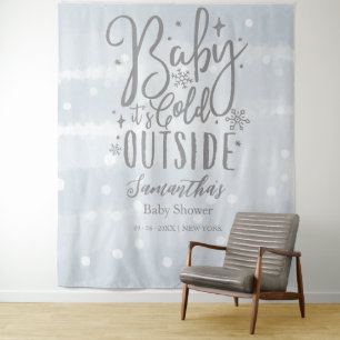 Tenture Bébé il fait froid dehors Fond pour Baby Shower ga