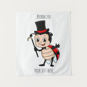 Tenture Bébé mignon avec chapeau et dessin animé de cravat
