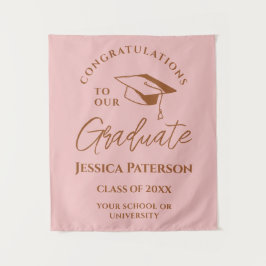 Tenture Bébé Rose Brown Félicitations À Notre Diplômé