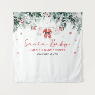 Tenture Bébé Santa Rouge Vêtements de Noël Bébé Shower