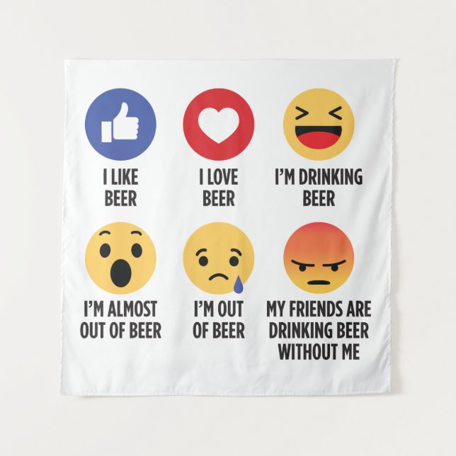Tenture Beer Emojis (Devant)