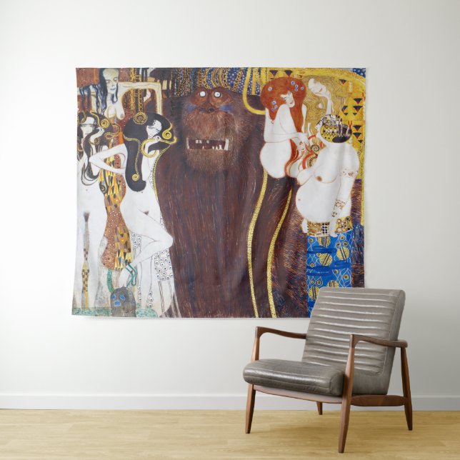 Tenture Beethoven Frieze (détail), Gustav Klimt (En situation (horizontale))