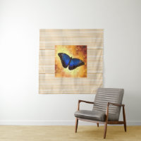 Belle affiche de papillon bleu Morpho Bokeh