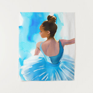 Tenture Belle jeune Ballerina en bleu