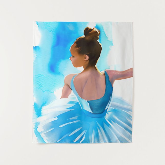 Tenture Belle jeune Ballerina en bleu (Devant)