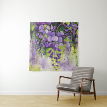 Belles Fleurs De Wisteria En Aquarelle