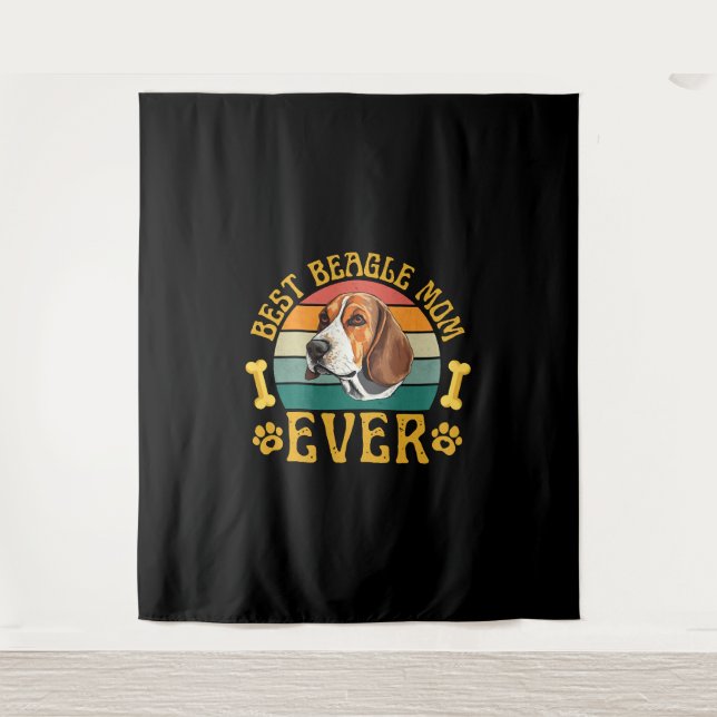 Tenture Best Beagle Mom Ever, Funny Beagle Dog Canine (Devant)