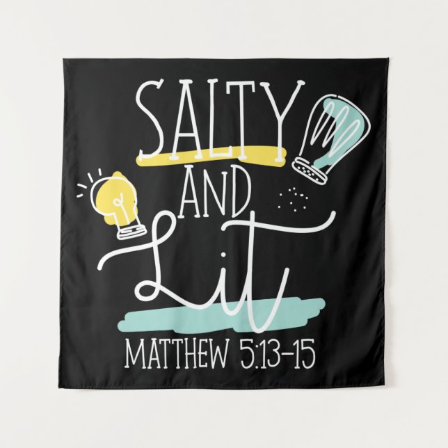 Tenture Bible chrétienne Verse Salty Et Lit Matthew (Devant)