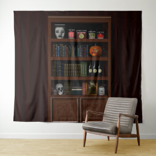 Tenture Bibliothèque Halloween Haunted House