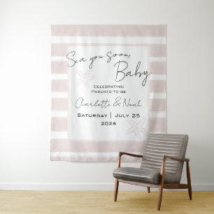 Tenture Bientôt de retour parmi nous Baby Shower Bannière