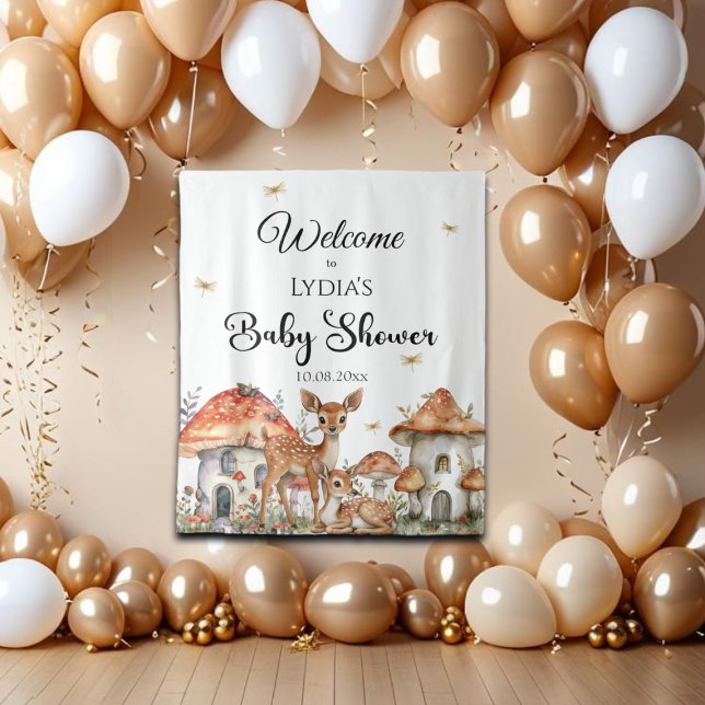 Tenture Bienvenue à la Baby Shower Boho Woodland Forest An (Créateur téléchargé)