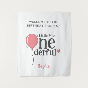 Tenture Bienvenue à la fête de la petite Miss Onederful