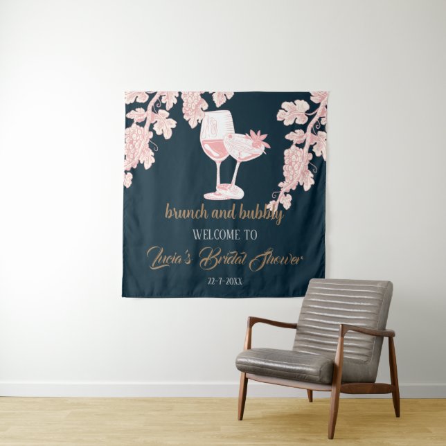 Tenture Bienvenue à la Soirée de Mariage Rétro au Champagn (En situation)