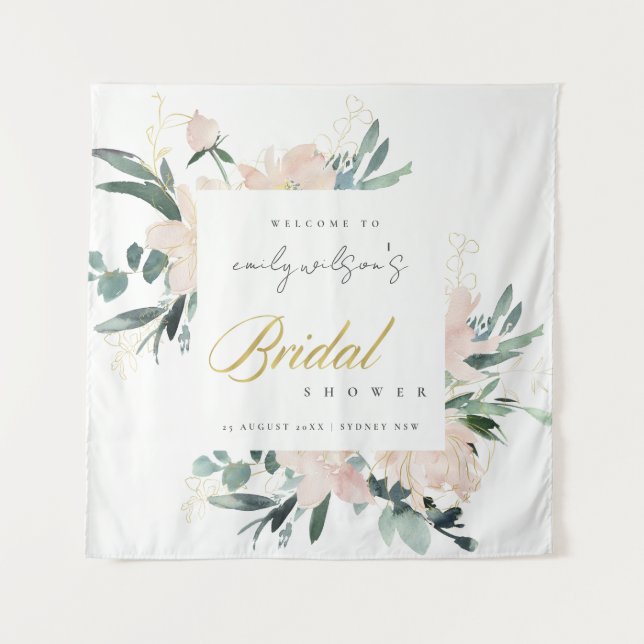 TENTURE BIENVENUE À UNE BABILLE DE MARIÉE À L'AQUARELLE FL (Devant (Horizontal))