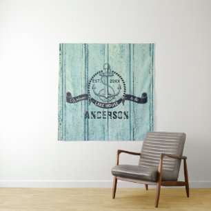 Tenture Bienvenue au Lake House Blue Wood
