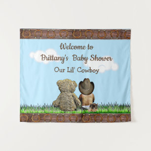 Tenture Bienvenue Bannière de Baby shower Russe Cowboy