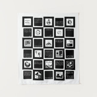 Tenture "Bienvenue dans le monde" par Beck Haga High-Contr