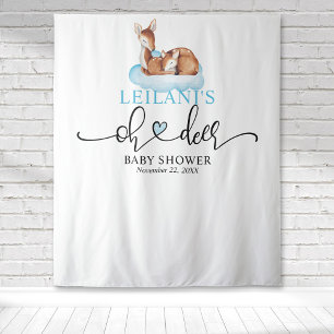 Tenture Bienvenue Oh Deer Baby shower Blue Cloud