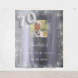 Tenture Bienvenue pour un 70e anniversaire avec photo arge