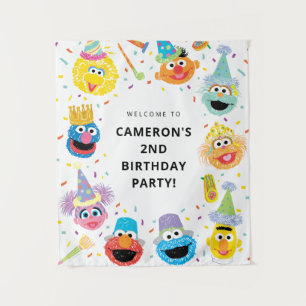 Tenture Bienvenue sur Rue Sésame Confetti Anniversaire