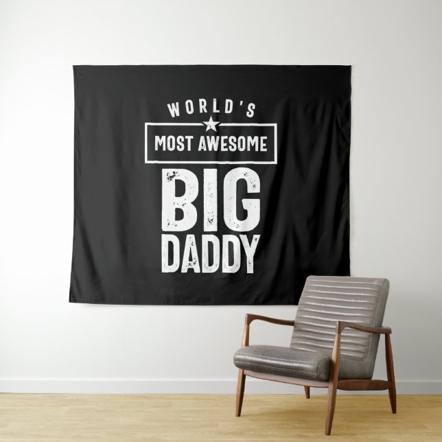 Tenture Big Daddy le plus génial au monde | Père Grandfath (En situation (horizontale))