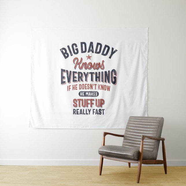 Tenture Big Daddy Sait Tout | Père grand-père (En situation (horizontale))