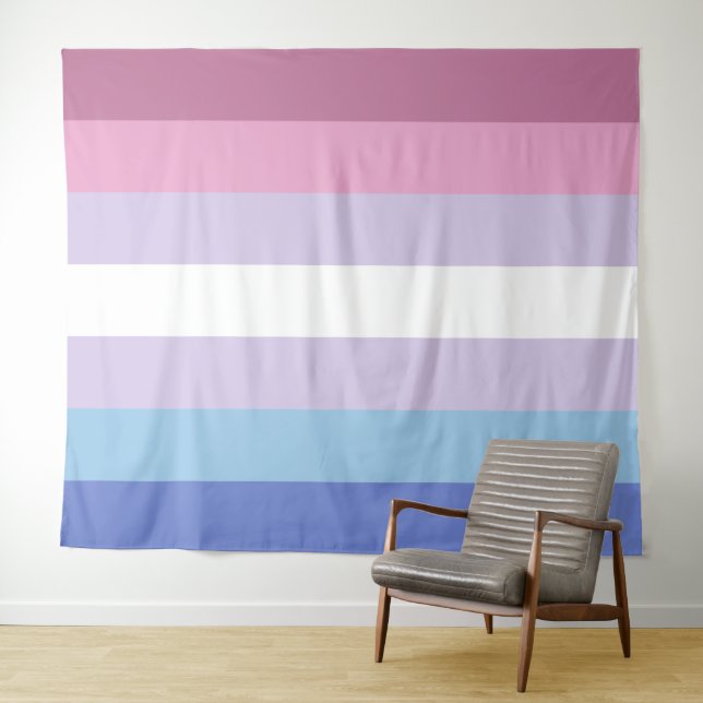 Tenture Bigender Drapeau extra grand LGBT (En situation (horizontale))
