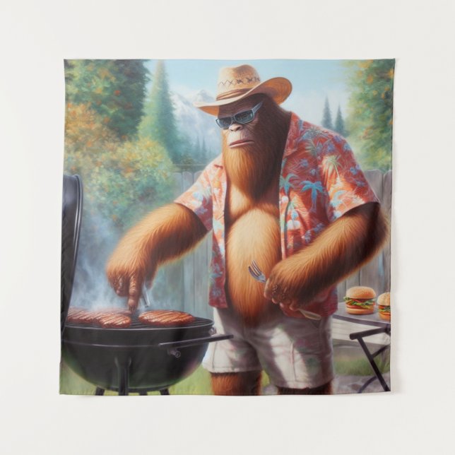 Tenture Bigfoot Grilling Burgers (Devant)