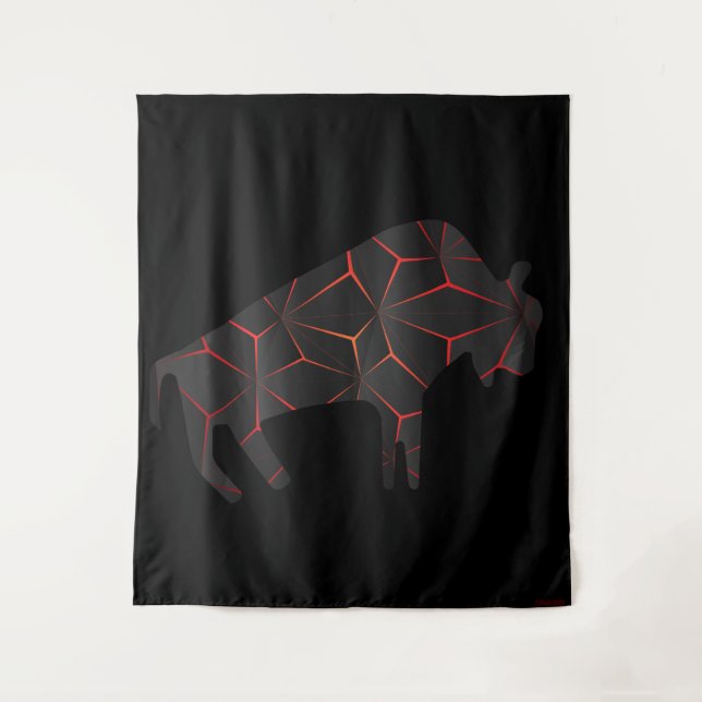 Tenture Bison de feu des animaux préhistoriques (Devant)