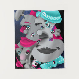 Tenture Bits & Pièces - Surreal Jigsaw Faces Artework