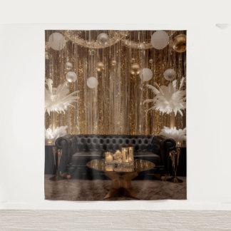 Tenture Black and Gold Art Deco Back Drop Great Gatsby