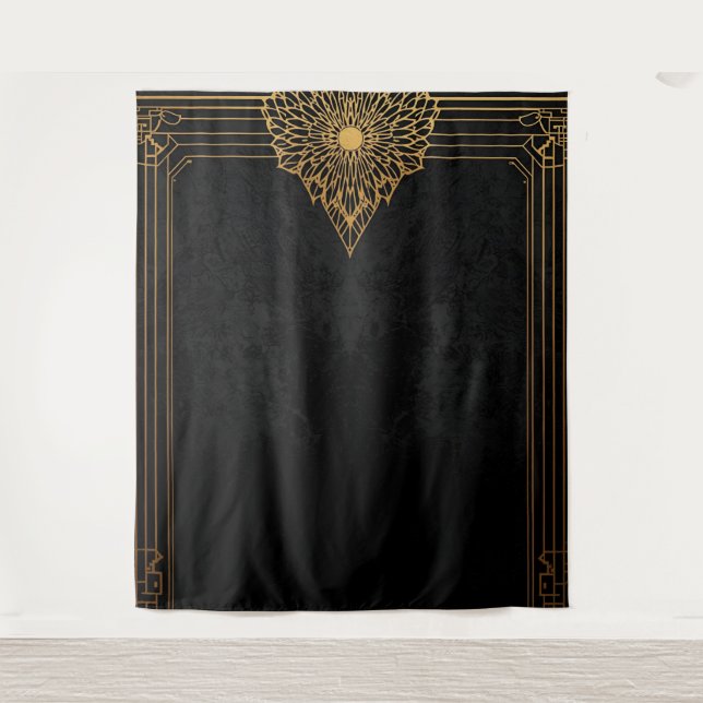Tenture Black and Gold Art Deco Backdrop (Devant)