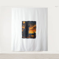 Black Cat Starry Nuit Van Gogh Citrouilles Bats Ha