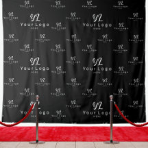 Black Custom Business Logo Backdrop Trade Show