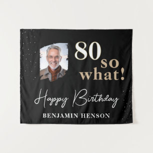 Tenture Black Funny 80 Alors quelle 80ème Anniversaire fon