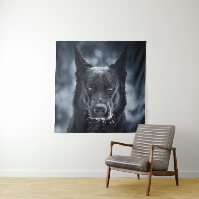 Tenture Black German Shepherd (En situation)