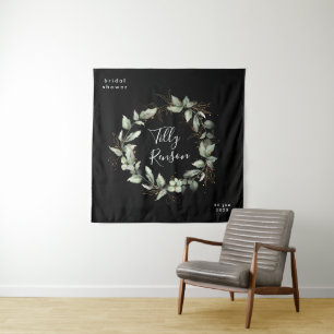 Tenture Black Gold Botanique Succulent Shower de Mariage