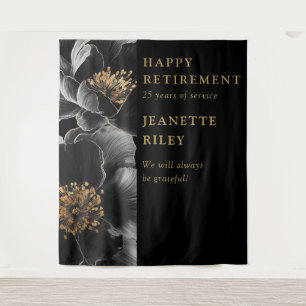 Tenture Black Gold Floral Retraite Party Contexte